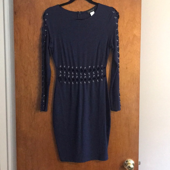 VENUS Dresses & Skirts - Venus navy blue grommet dress
